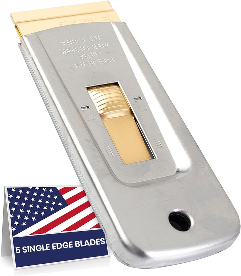 CANOPUS Razor Blade Scraper Tool, Razor Blade Holder, Window Scraper with Razor Blades, Scraper for Glass, Oven, and Cooktop, Sticker Remover Tool, Windshield Scraper - Image 1